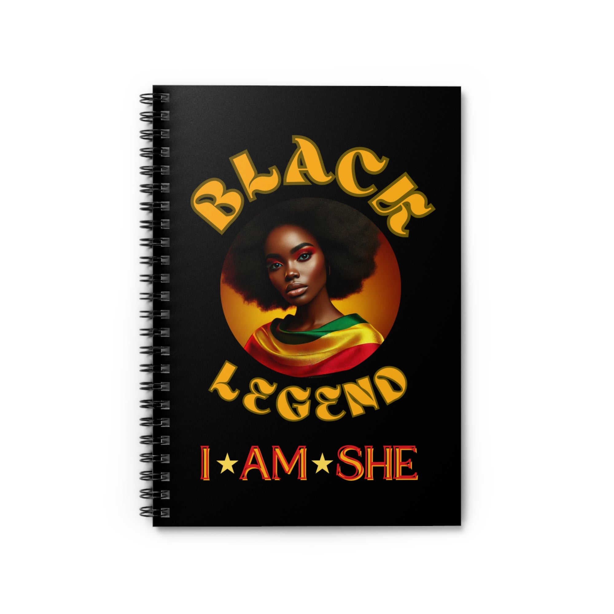 Empowering Spiral Notebook - Black Legend I AM SHE