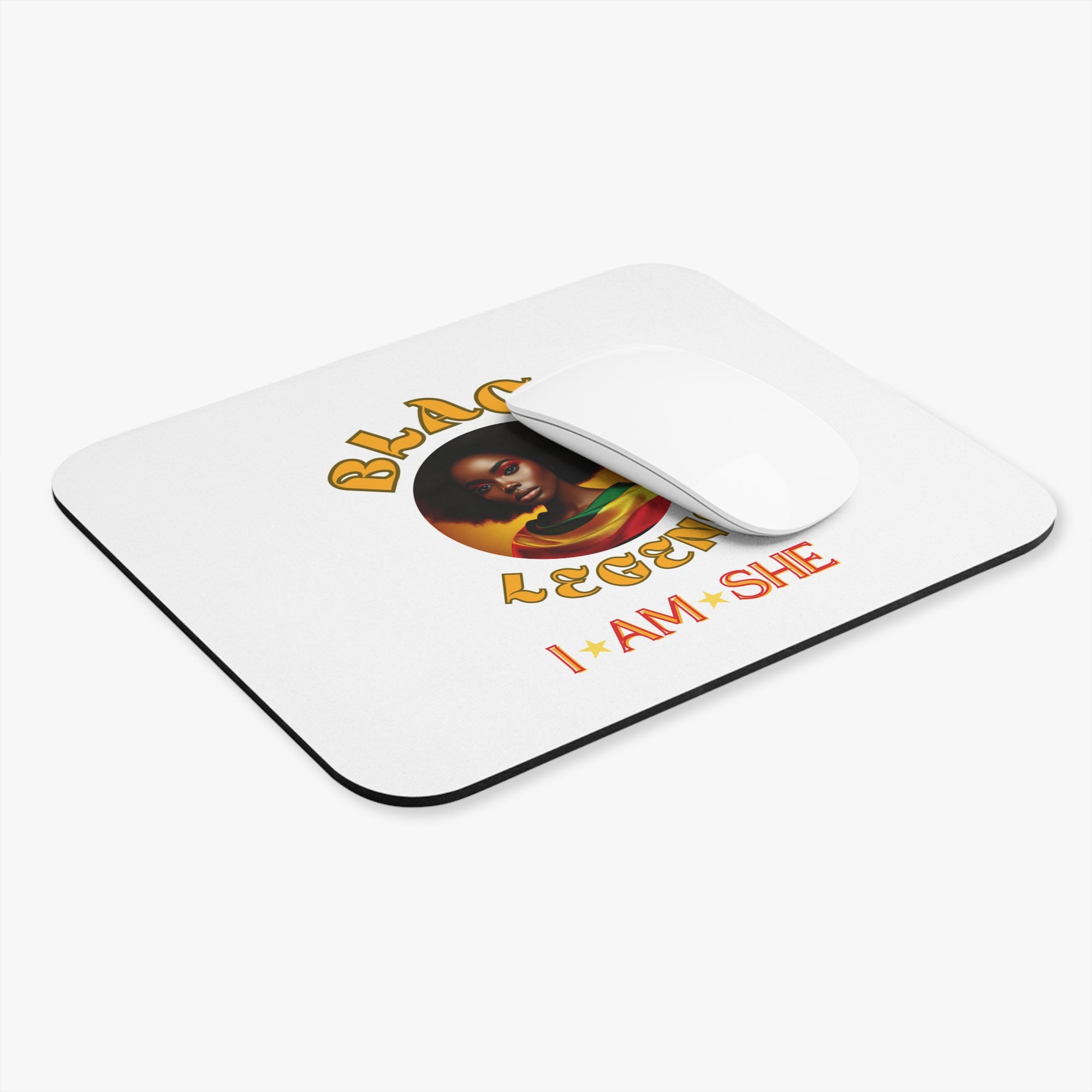 Inspirational Black Legend Mouse Pad - I Am She