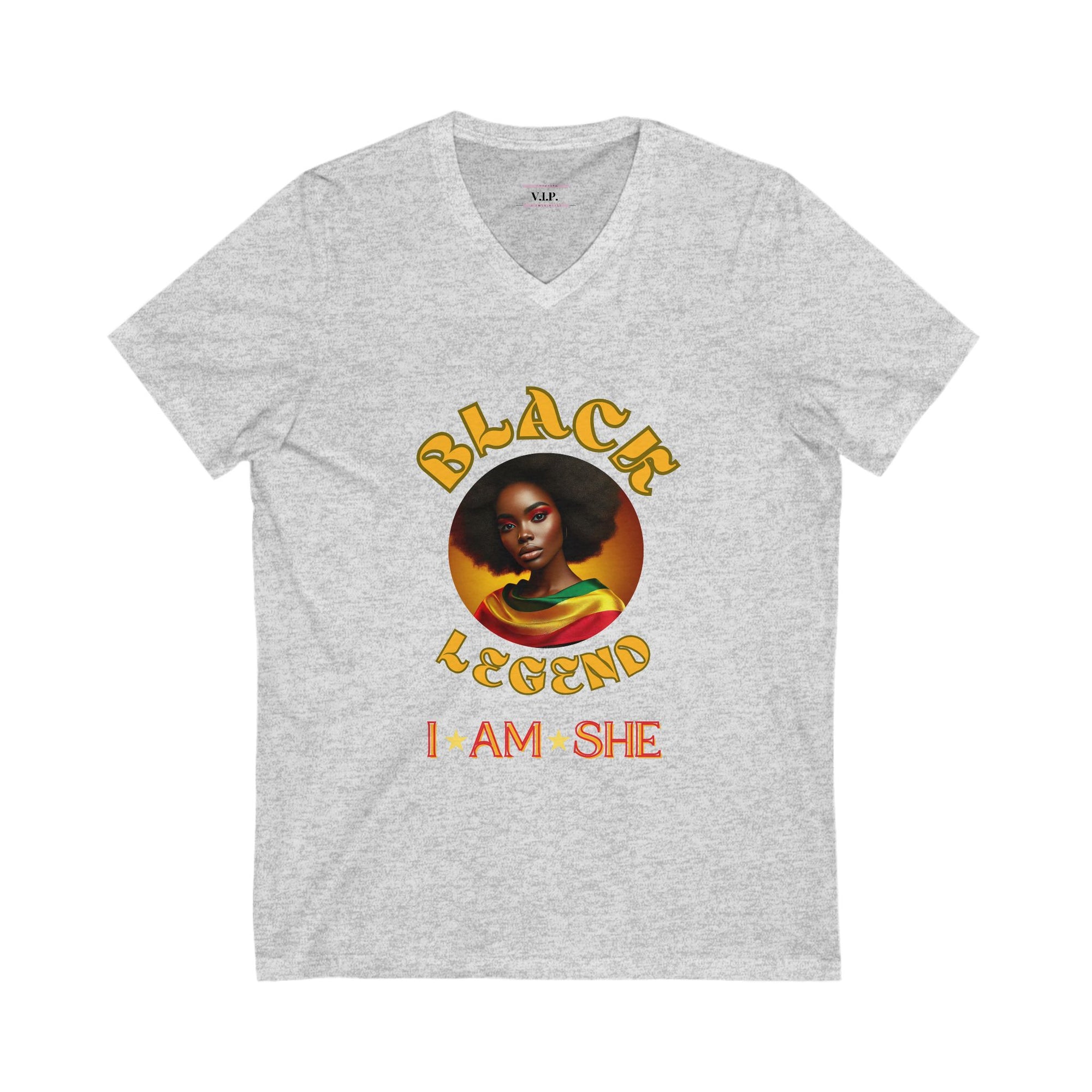 Black Legend Unisex V-Neck Tee - Celebrate Identity & Empowerment