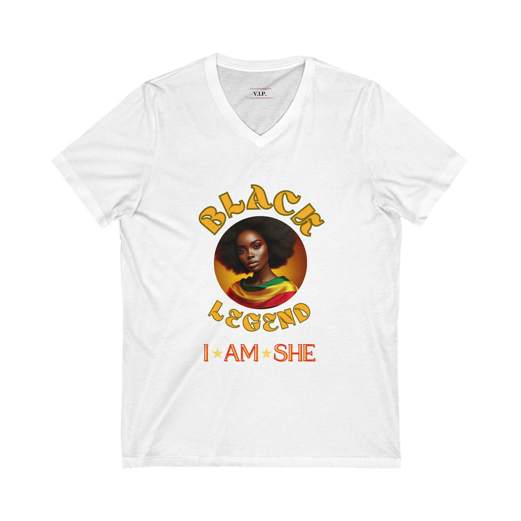 Black Legend Unisex V-Neck Tee - Celebrate Identity & Empowerment