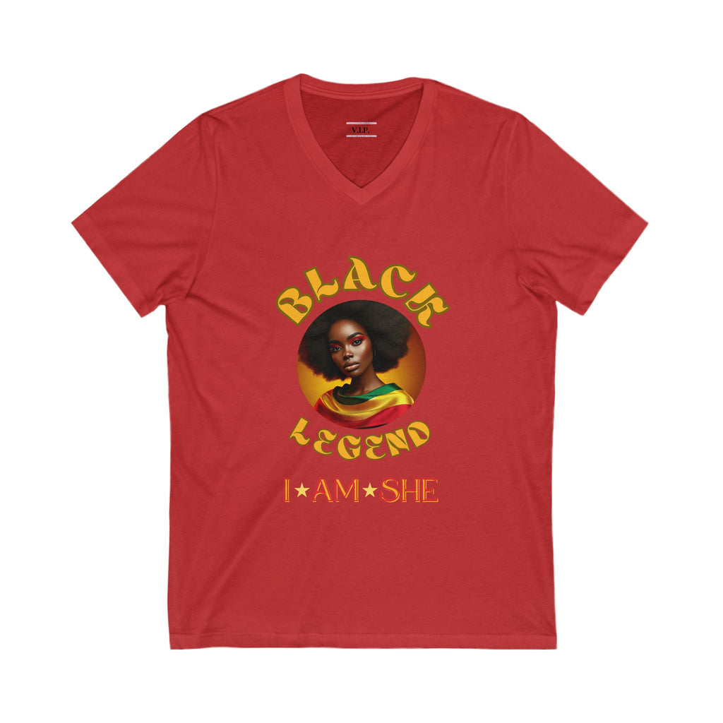 Black Legend Unisex V-Neck Tee - Celebrate Identity & Empowerment