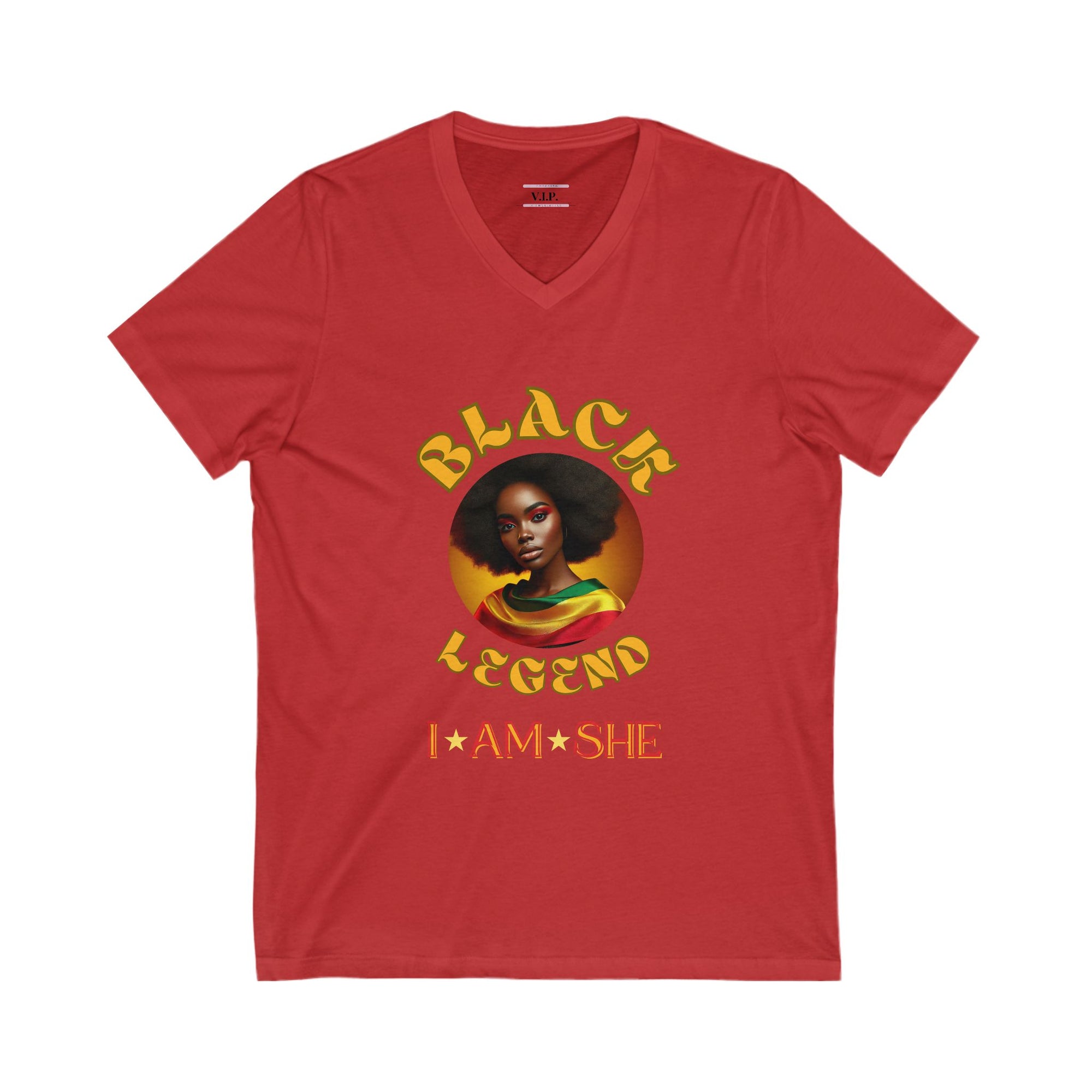 Black Legend Unisex V-Neck Tee - Celebrate Identity & Empowerment