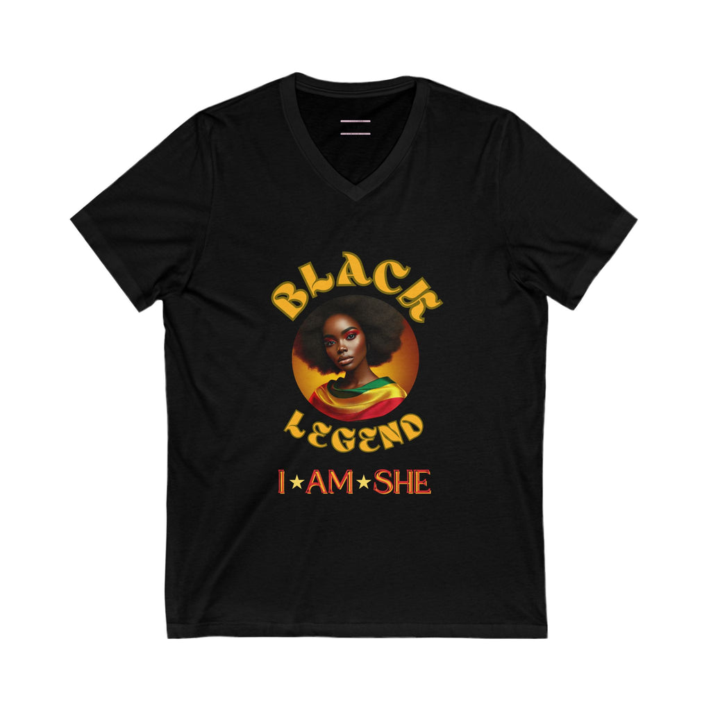 Black Legend Unisex V-Neck Tee - Celebrate Identity & Empowerment