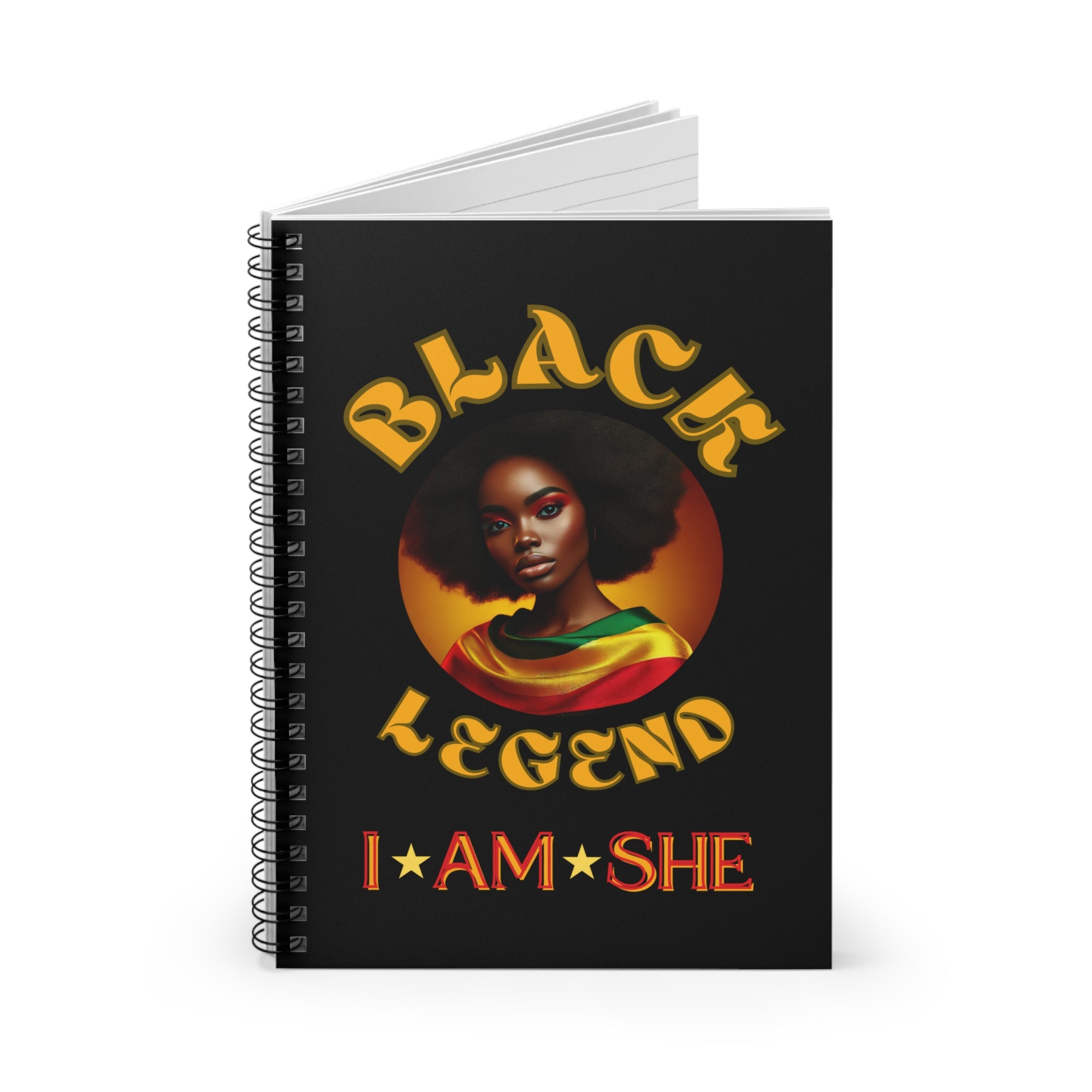 Empowering Spiral Notebook - Black Legend I AM SHE