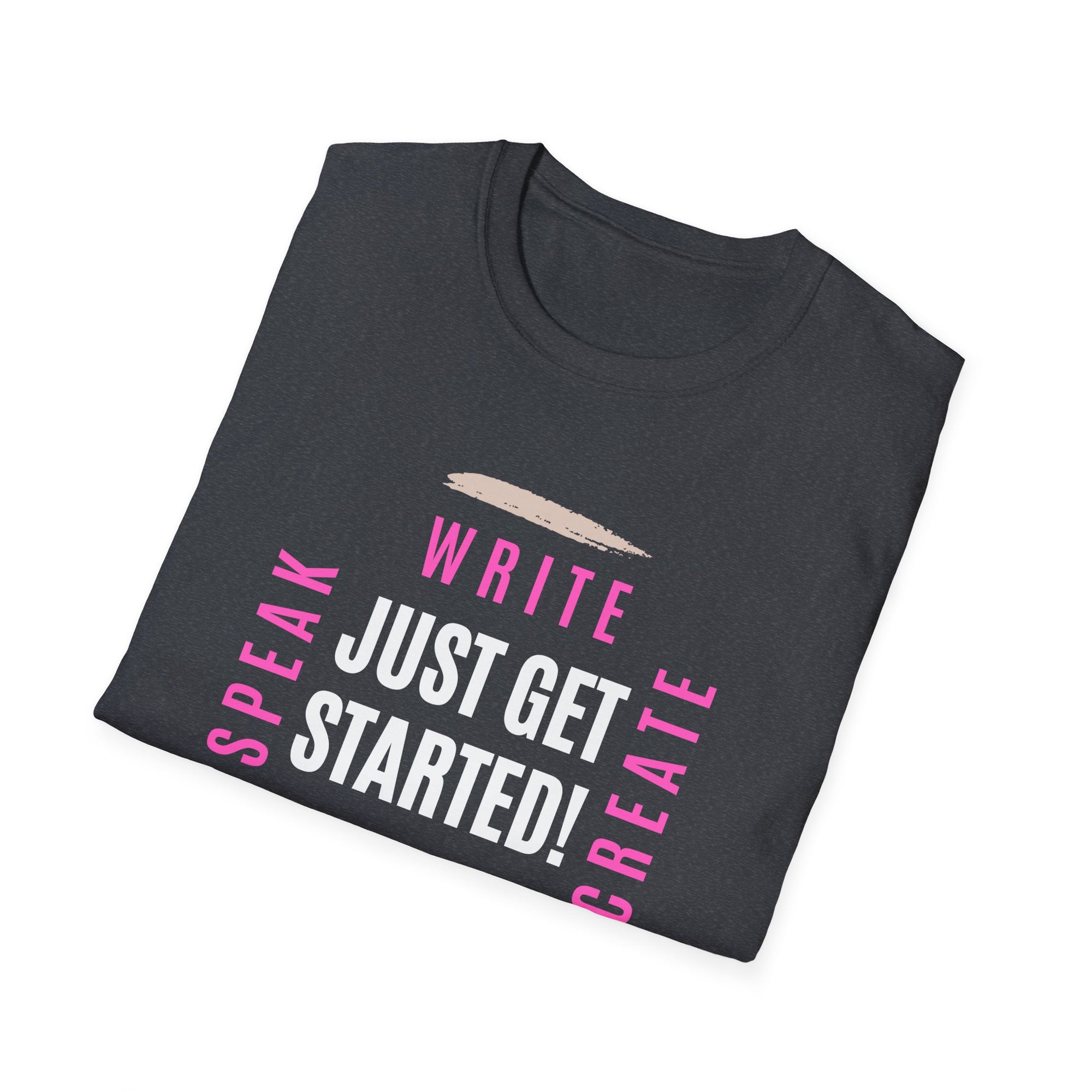 Motivational Unisex Softstyle T-Shirt - 'Just Get Started!' Inspiring Graphic Tee