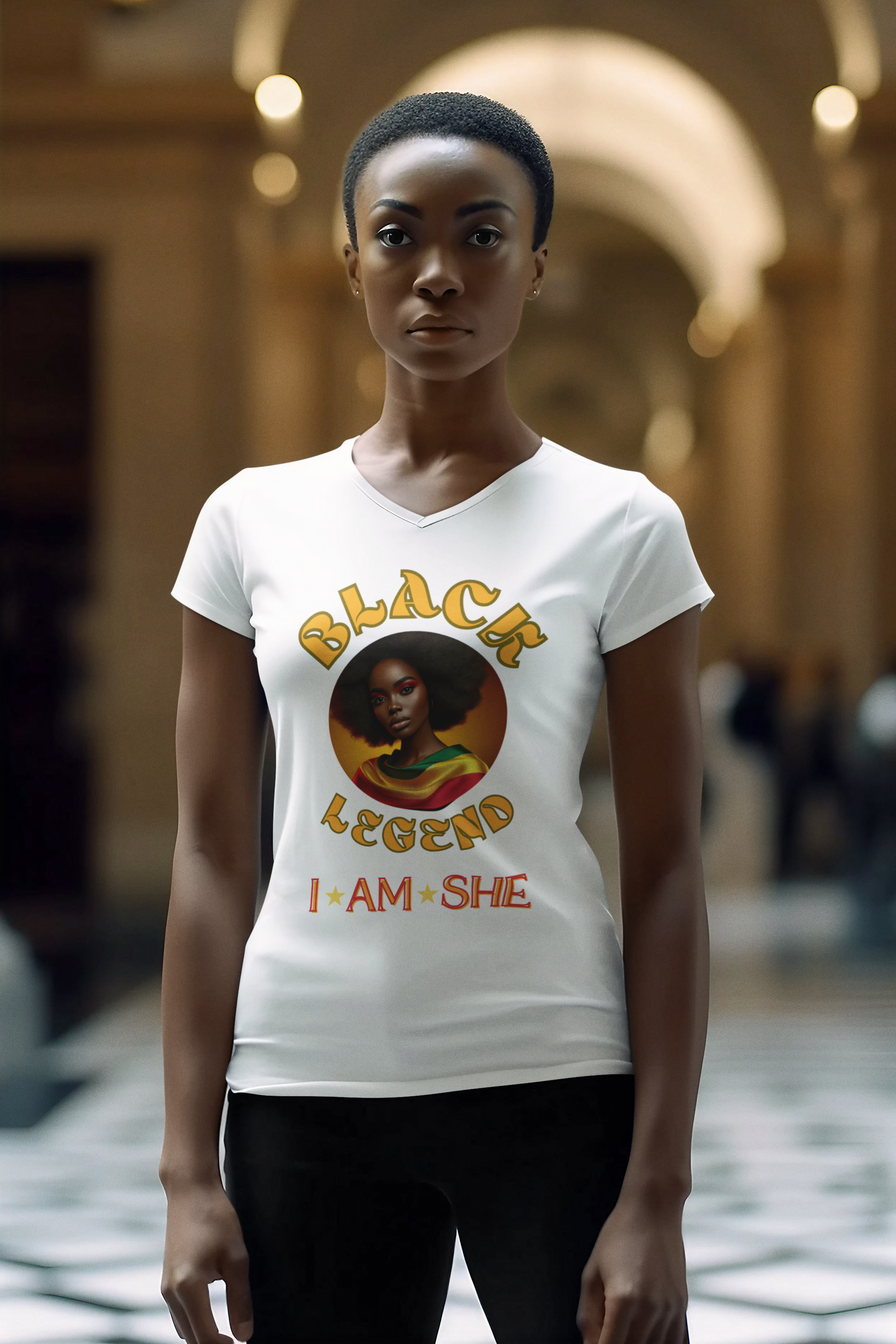 Black Legend Unisex V-Neck Tee - Celebrate Identity & Empowerment