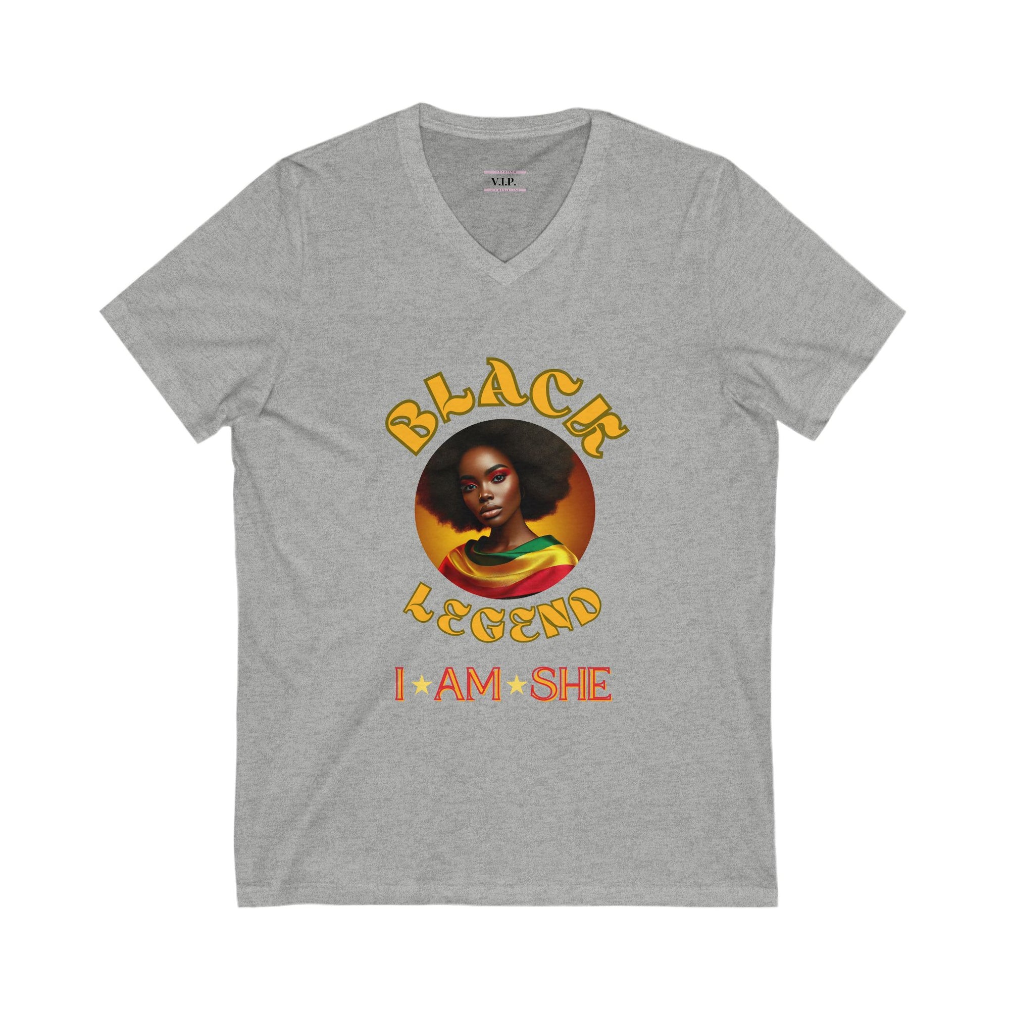 Black Legend Unisex V-Neck Tee - Celebrate Identity & Empowerment