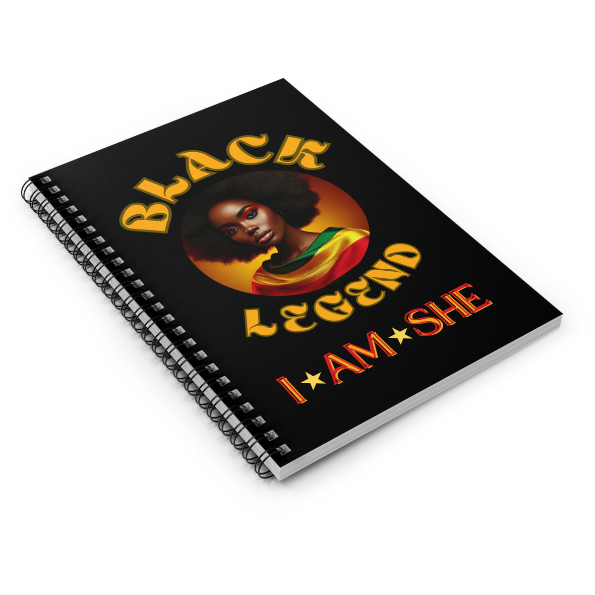 Empowering Spiral Notebook - Black Legend I AM SHE
