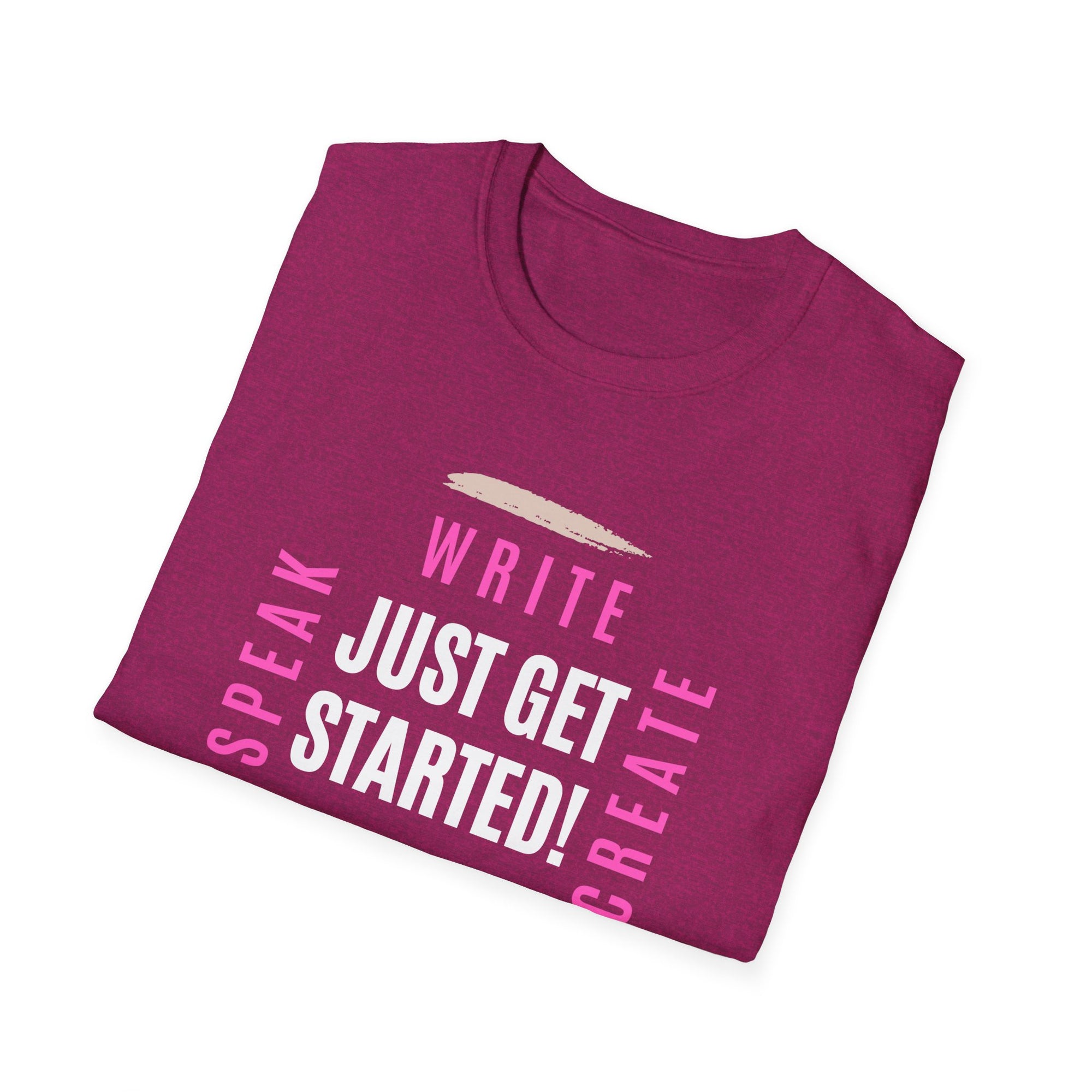 Motivational Unisex Softstyle T-Shirt - 'Just Get Started!' Inspiring Graphic Tee